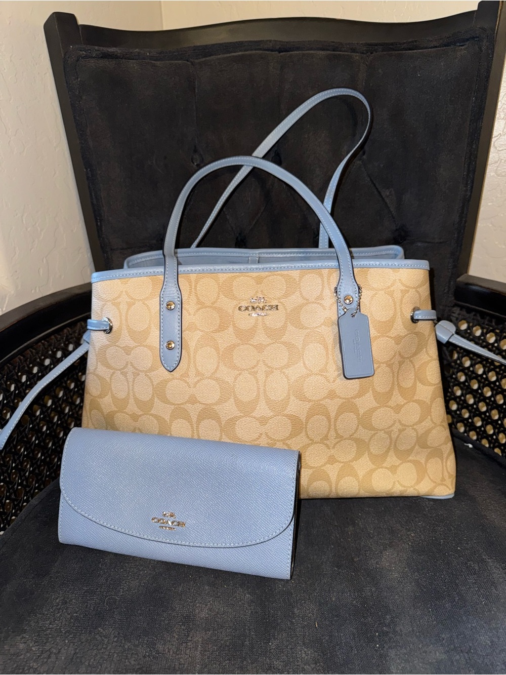 Coach Drawstring Carryall Bag and Wallet Set